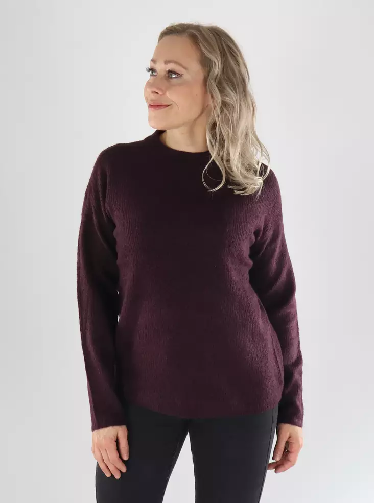 Only Knit ONLCAMILLA O-NECK L/S PULLOVER vinprovning/melange - Stickat för damer - 141567 - 1