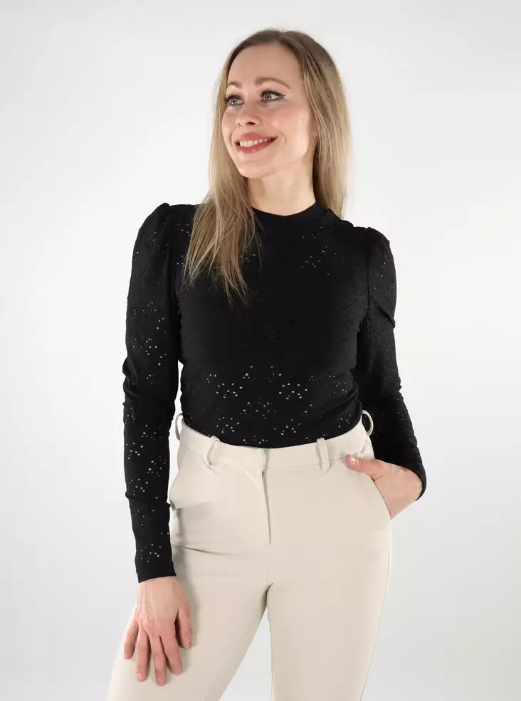 Only damskjorta Life Puff svart - Långärmade tröjor för damer - 137587 - 1