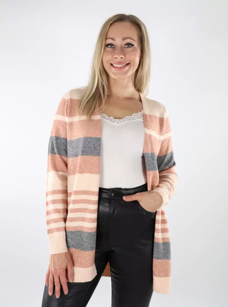 Only randig kofta för dam cloud pink/misty - Stickat för damer - 136847 - 1