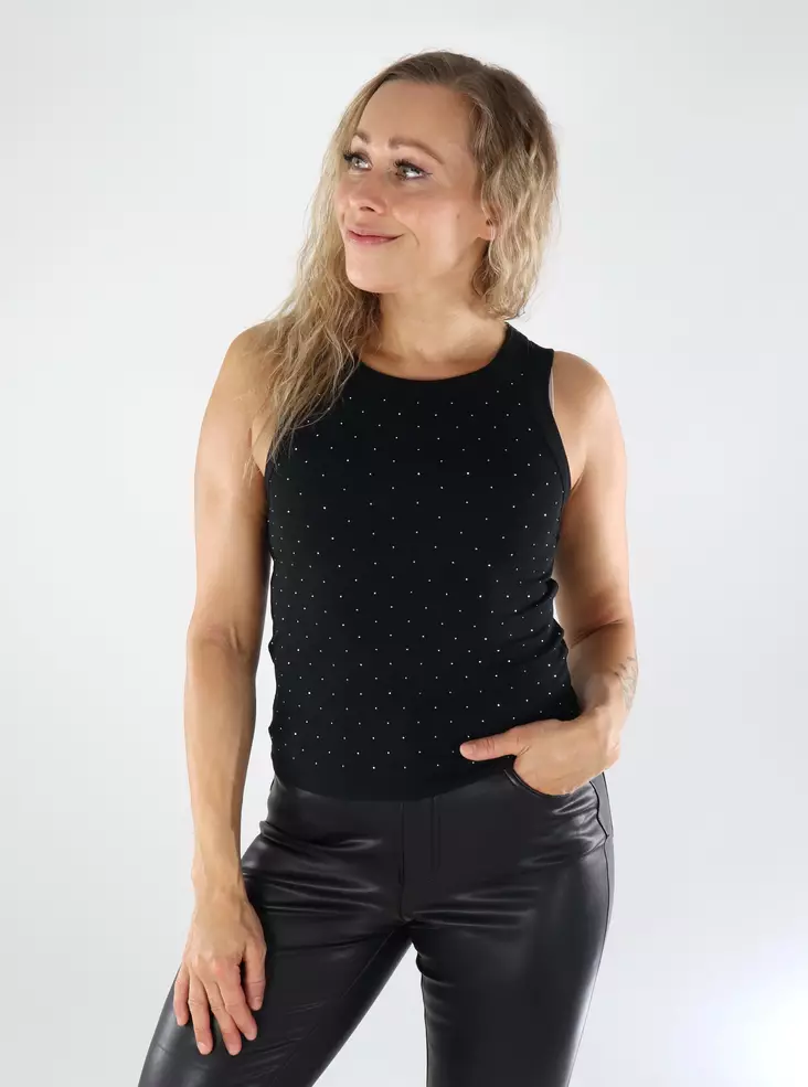 Only damtopp ONLARNHEM Strass svart - Toppar för damer - 138947 - 1