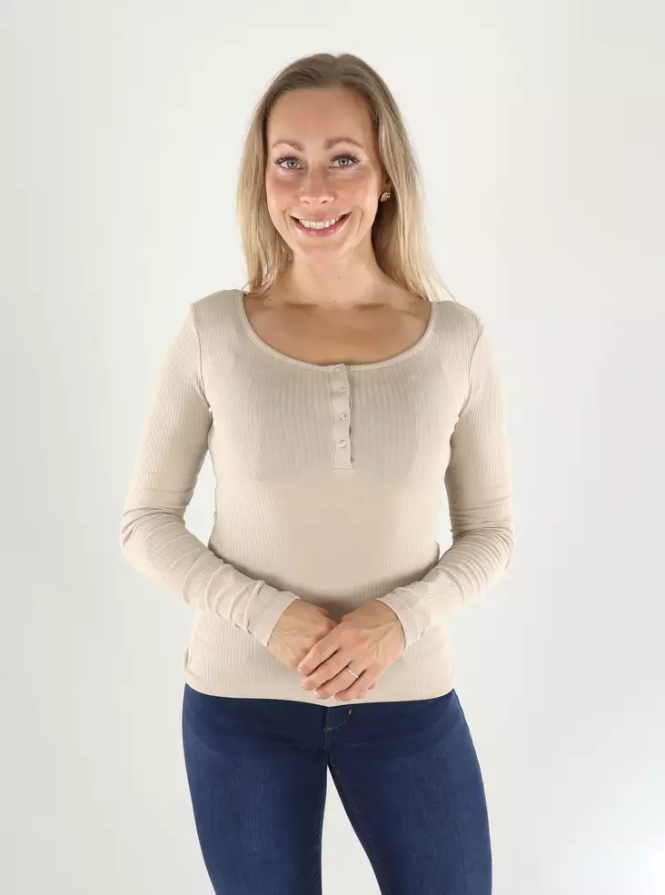 Pieces skjorta LS TOPP silvergrå - Långärmade tröjor för damer - 141467 - 1