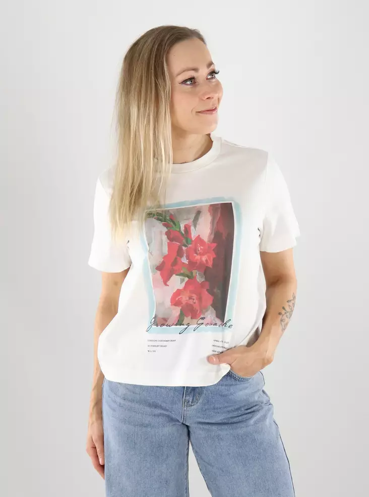 Vero Moda t-shirt snövit/växande - T-shirts för damer - 141177 - 1