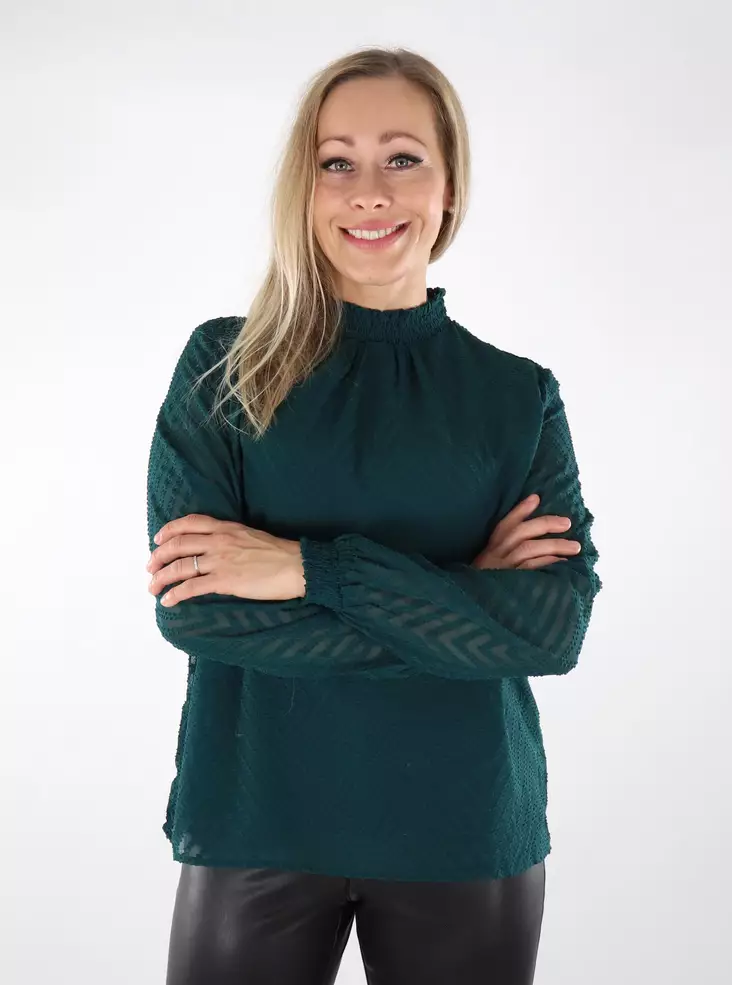 Vila damskjorta Highneck ponderosa furu - Långärmade tröjor för  damer - 136947 - 1