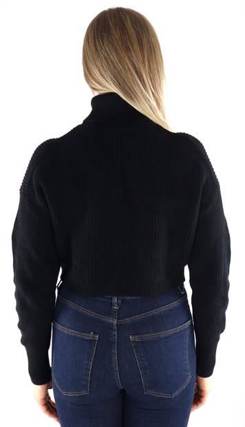 JJXX Tröja Liv twist cropped, svart - Stickat för damer - 132498 - 2