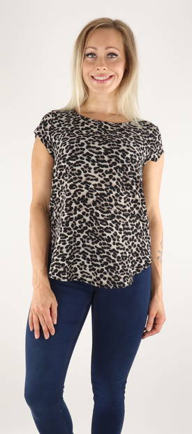 Only T-Shirt Vic pumice stone/leo - T-shirts för damer - 131498 - 1