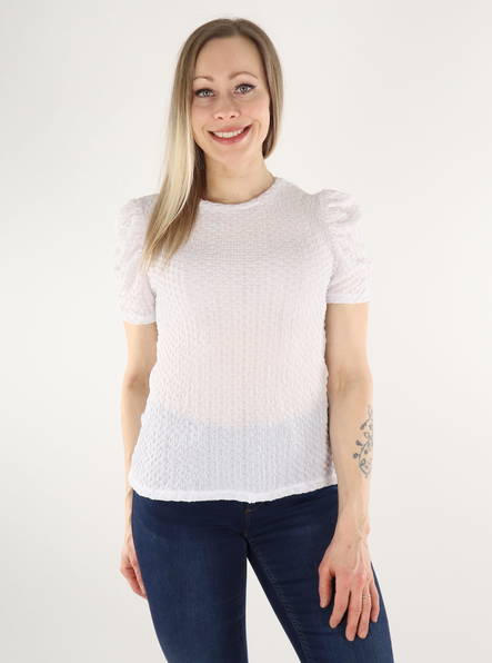Vila T-Shirt puff bright white - T-shirts för damer - 135698 - 1