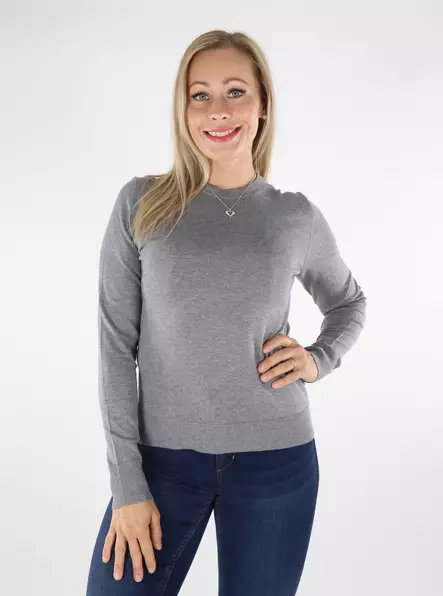 JJXX Tröja mellangrå/fuchsia - Stickat för damer - 136658 - 1