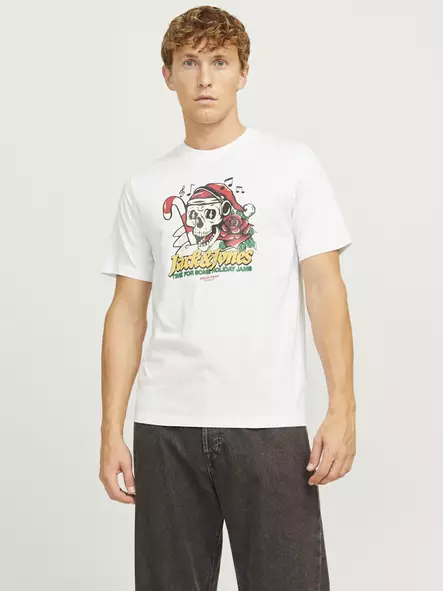 Jack&Jones herr t-shirt Xmas Christmas Skull vit - T-shirts för herrar - 137418 - 2