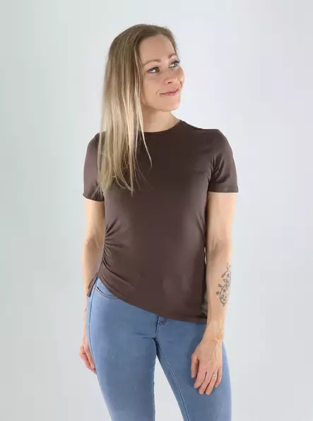 Only t-shirt ruching choklad martini - T-shirts för damer - 141258 - 1