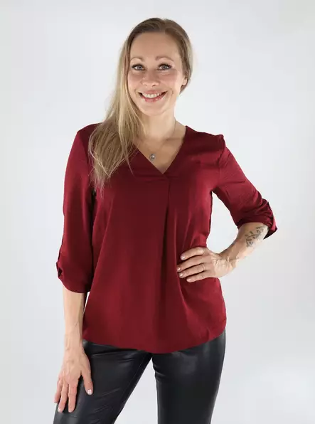 JDY damskjorta 3/4 cabernet - Långärmade tröjor för  damer - 138938 - 1