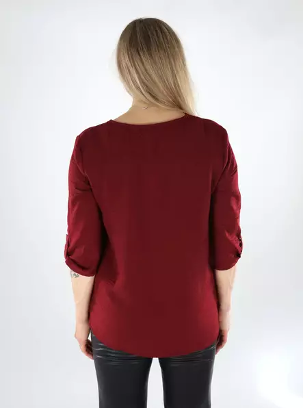 JDY damskjorta 3/4 cabernet - Långärmade tröjor för  damer - 138938 - 2