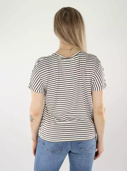 JDY randig t-shirt dam O-ringad cloud dancer/cikoria - T-shirts för damer - 140438 - 2