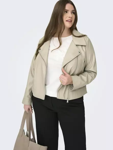Only Carmakoma damjacka i plus size i konstläder, konstbiker, konstsnöre - Skinnjackor och PU-jackor för damer - 141018 - 1