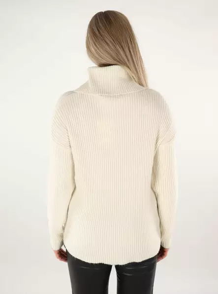 Only damtröja Roll Neck Whitecap grå - Stickat för damer - 137428 - 2