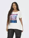 Only Carmakoma plus size t-shirt Life vit - T-shirts för damer - 135848 - 1