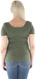 Pieces grön dam ribb t-shirt Kitte - T-shirts för damer - 126108 - 2