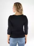Vila damskjorta 2/4 Boatneck svart - Långärmade tröjor för  damer - 138818 - 2