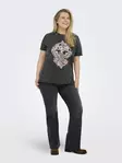 Only Carmakoma dam plus size t-shirt Life svart/rock - T-shirts för damer - 138868 - 3