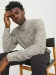 Jack&Jones herrtröja Mock Neck oatmeal - Stickat för herrar - 137528 - 1