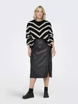 Only Carmakoma plus size tröja Pullover svart/w.cloud dancer - Stickat för damer - 137138 - 2