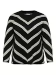 Only Carmakoma plus size tröja Pullover svart/w.cloud dancer - Stickat för damer - 137138 - 6