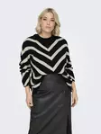 Only Carmakoma plus size tröja Pullover svart/w.cloud dancer - Stickat för damer - 137138 - 1