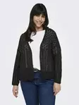 Only Carmakoma Plus Size Lace Cardigan Nola Black - Stickat för damer - 138038 - 1