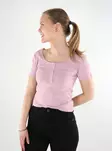 Pieces ribbad t-shirt dam gryningsrosa - T-shirts för damer - 137838 - 1