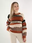 Vila damtröja O-ringad björk/svart/läder - Stickat för damer - 137568 - 1