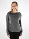 Vila damtröja Off Shoulder mörkgrå - Stickat för damer - 137538 - 1