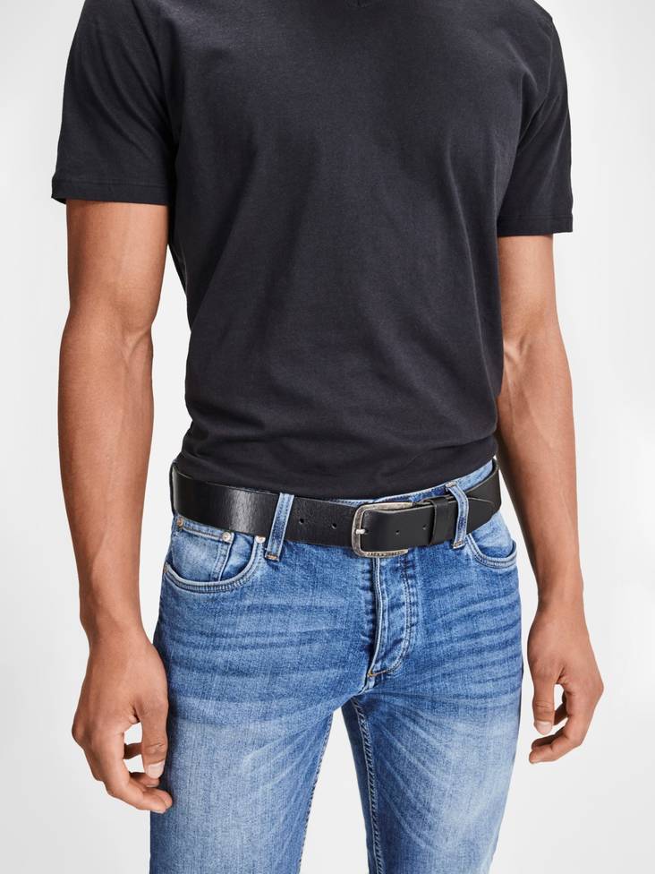 Jack & Jones herr bälte läder Paul svart - Bälten för herrar - 116858 - 1
