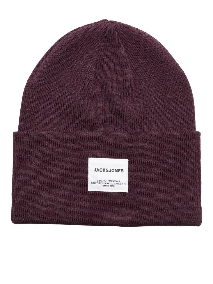 Jack & Jones herr stickad mössa Clong rubber, vinröd - Accessoarer för herrar - 129478 - 1