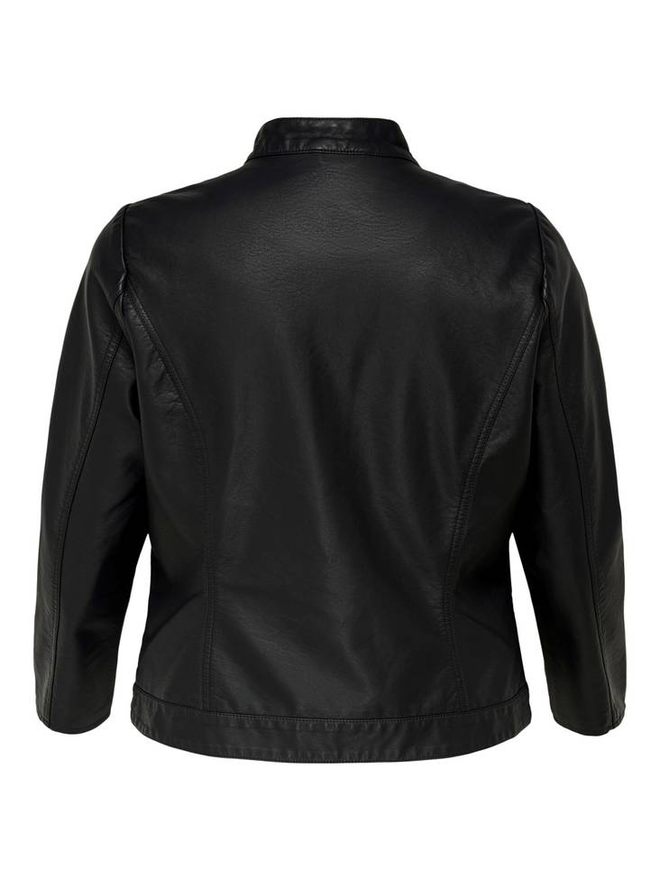 ONLY Carmakoma Bikerjack voor dames, in lederlook, curvy biker, kunstleren jas, zwart, 44 ONLY Carmakoma Bikerjack voor dames, in lederlook, curvy biker, kunstleren jas, zwart, 44