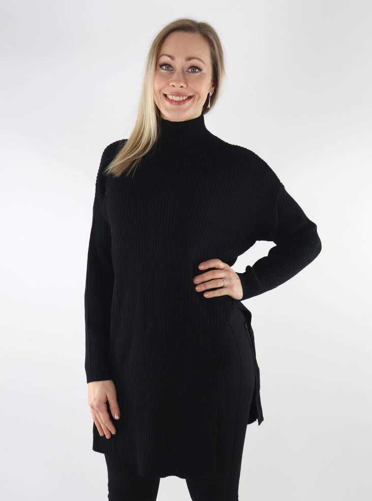 Only Katia lång tröja för kvinnor svart - Stickat för damer - 134928 - 1