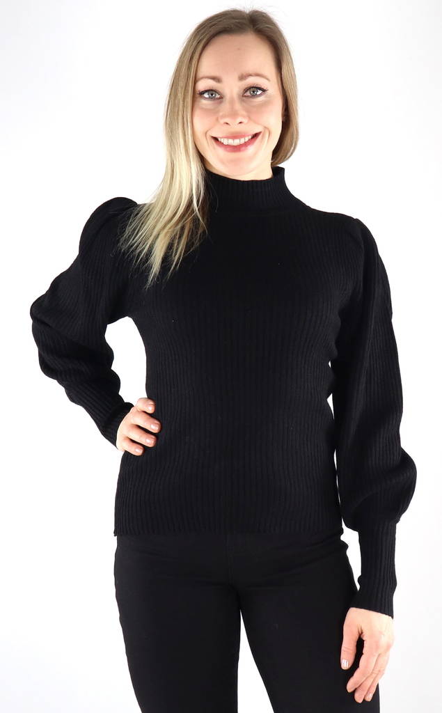 Only Tröja Katia highneck, svart - Stickat för damer - 132368 - 1
