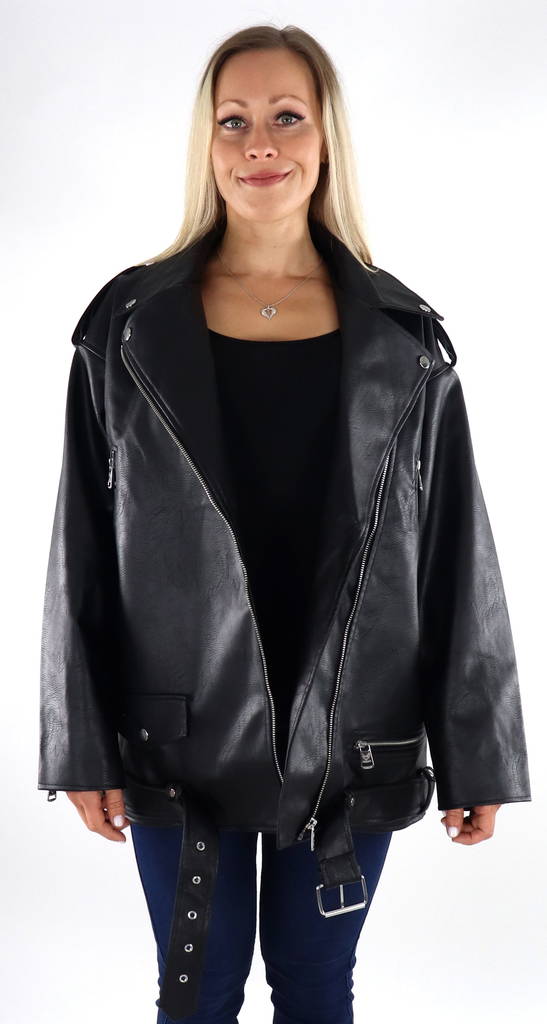 Only oversized jacka för kvinnor Vera faux black - Skinnjackor och PU-jackor för damer - 134028 - 1