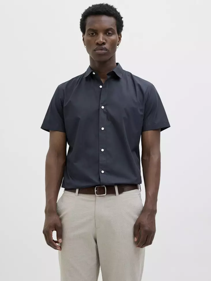 Jack&Jones kortärmad skjorta JJJOE marinblå kavaj - Skjortor för herrar - 138658 - 1