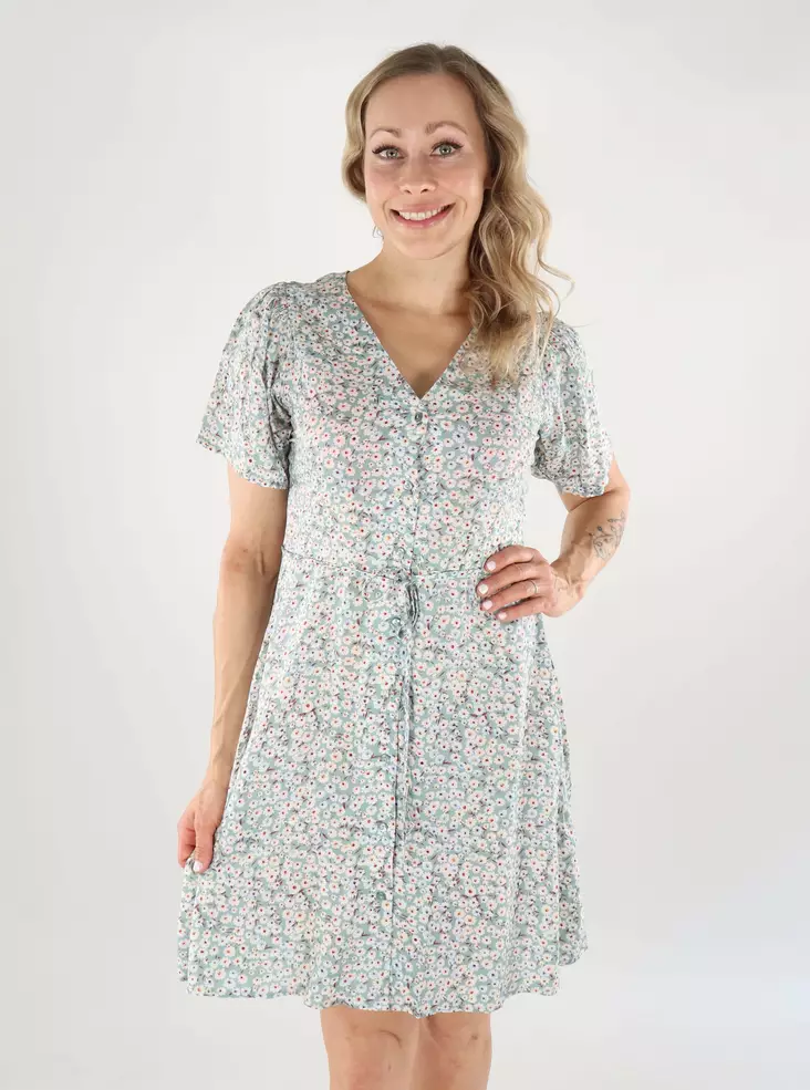 Only A-linjeklänning grå dimma/blommig - Klänningar och tunikor - 138788 - 1