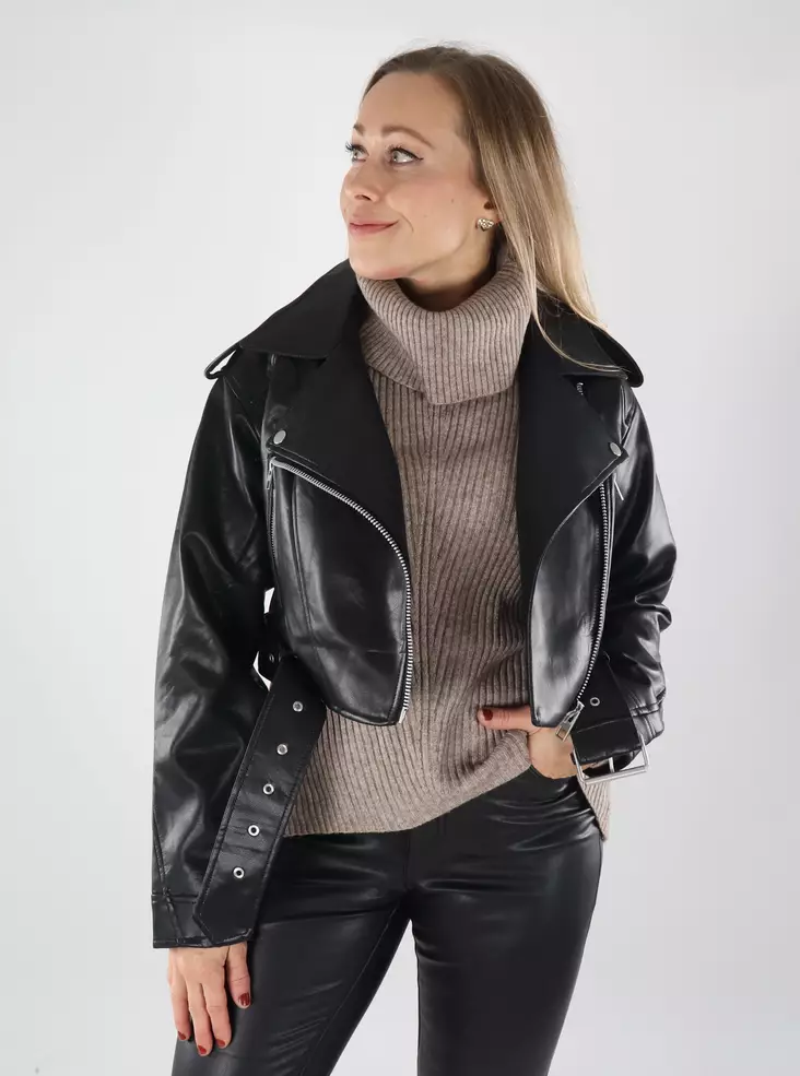 Only dambikerjacka ONLDRESDEN Faux black - Skinnjackor och PU-jackor för damer - 139488 - 1