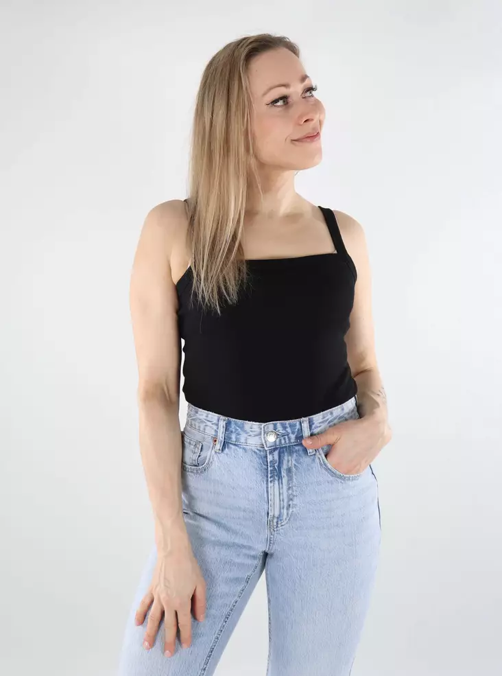 JJXX ribbad dam topp JXFIFI Rib svart - Toppar för damer - 138108 - 1