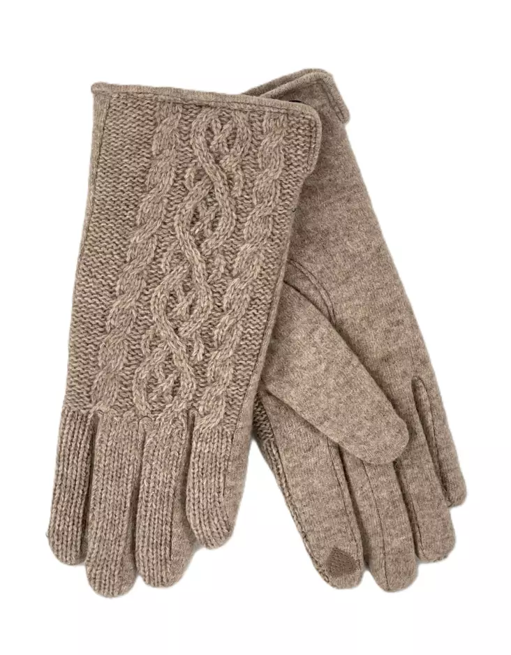 Migant stickade handskar NPG145 beige - Accessoarer för damer - 137628 - 1