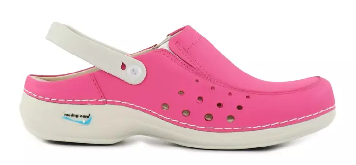 Maskintvättbara arbetsskor för vårdpersonal i äkta läder WG4AP09 Fuchsia - Arbetsskor för damer - 115448 - 1