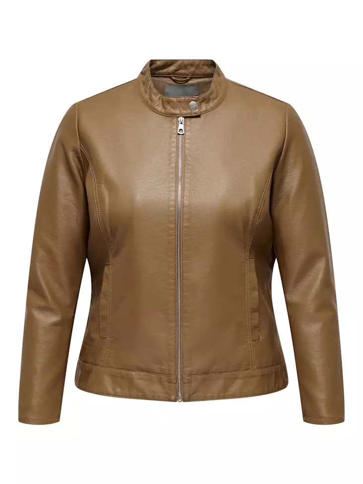 Only Carmakoma konstläderjacka Konstläder cognac - Skinnjackor och PU-jackor för damer - 138898 - 1