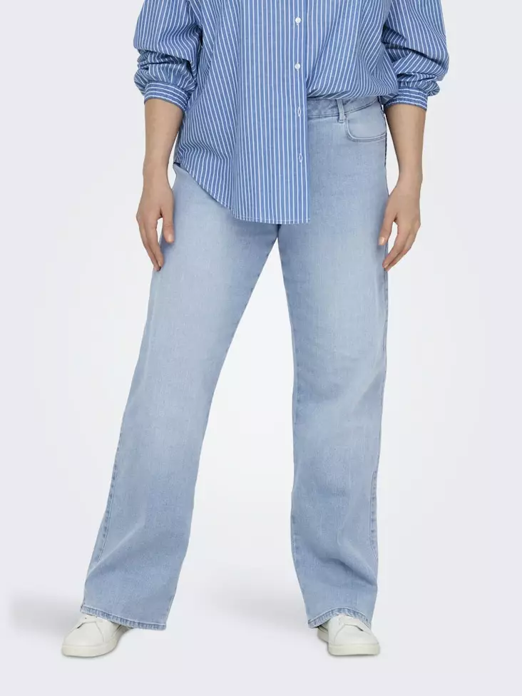 Only Carmakoma dam jeans i plusstorlek Snow HW Wide ljusblå - Jeans för damer - 137778 - 1