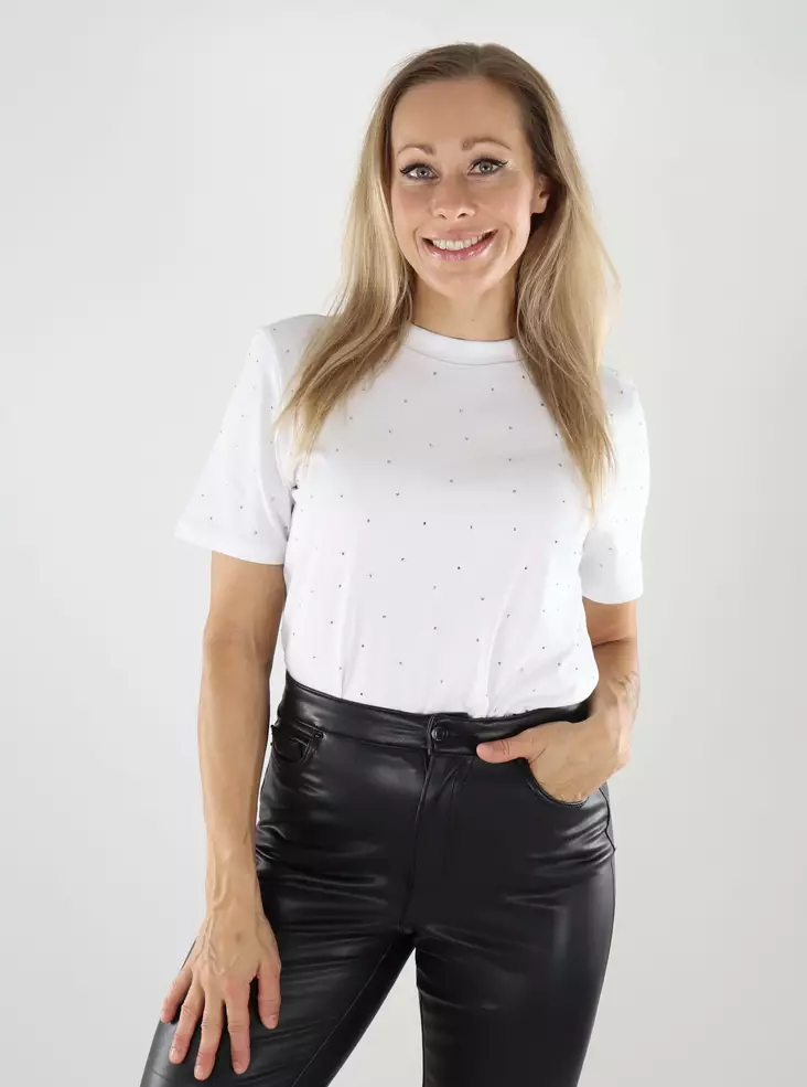 Only dam t-shirt vit/nitar - T-shirts för damer - 139088 - 1