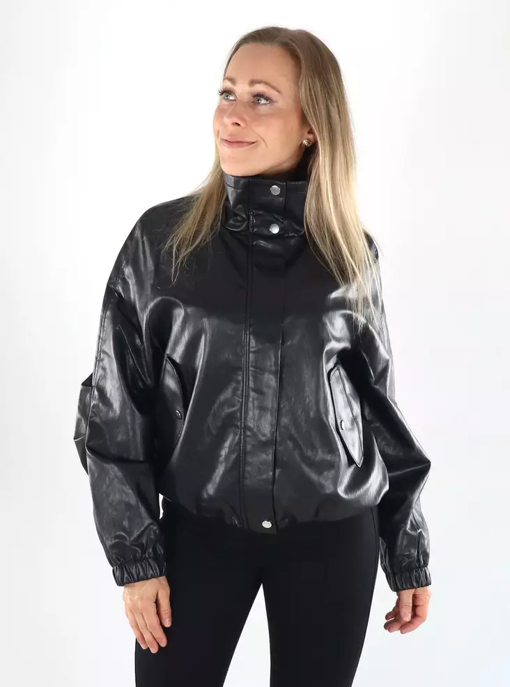 Only jacka ONLMINI FUSKLÄDER svart - Skinnjackor och PU-jackor för damer - 141458 - 1