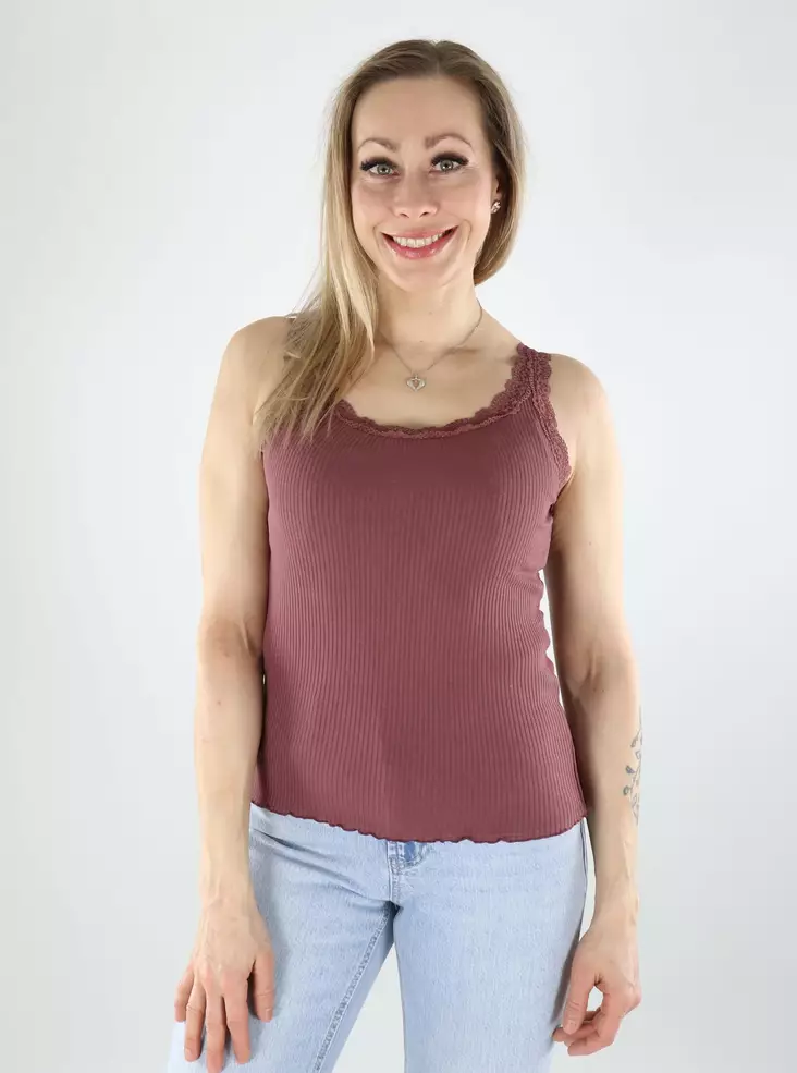 Only ribbad topp Tank rosabrun - Toppar för damer - 140668 - 1