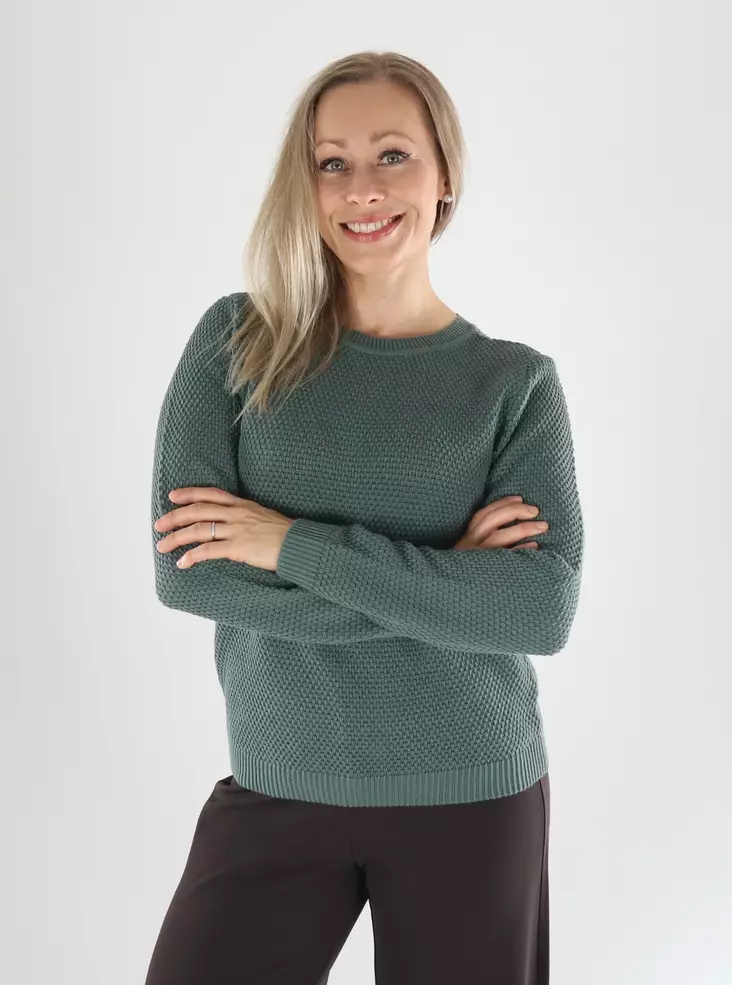 Vila tröja rundringad balsamgrön - Stickat för damer - 141528 - 1