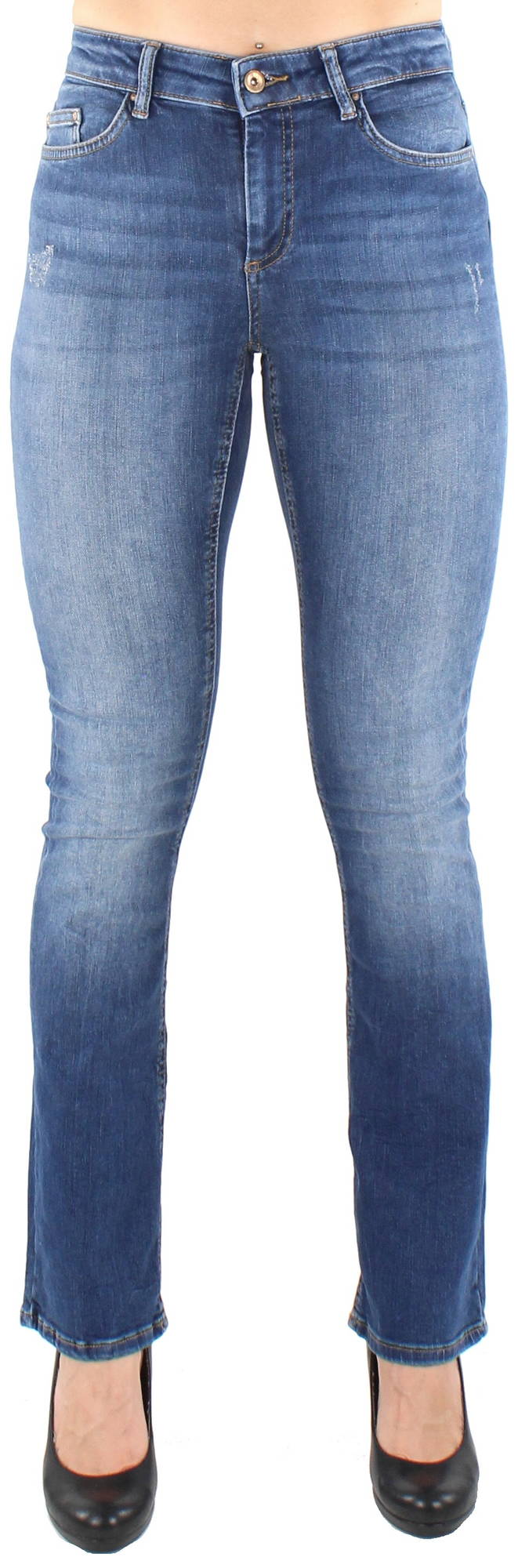 Only Jeans Blush mid sweet flared blå webbutik