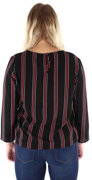 Jdy Tröja Edwind 7/8 svart/fuchsia rand - Långärmade tröjor för  damer - 122059 - 2